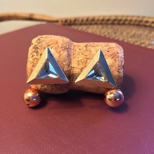 Modcloth Ensorcel All Elegance Triangular Stud Earrings
